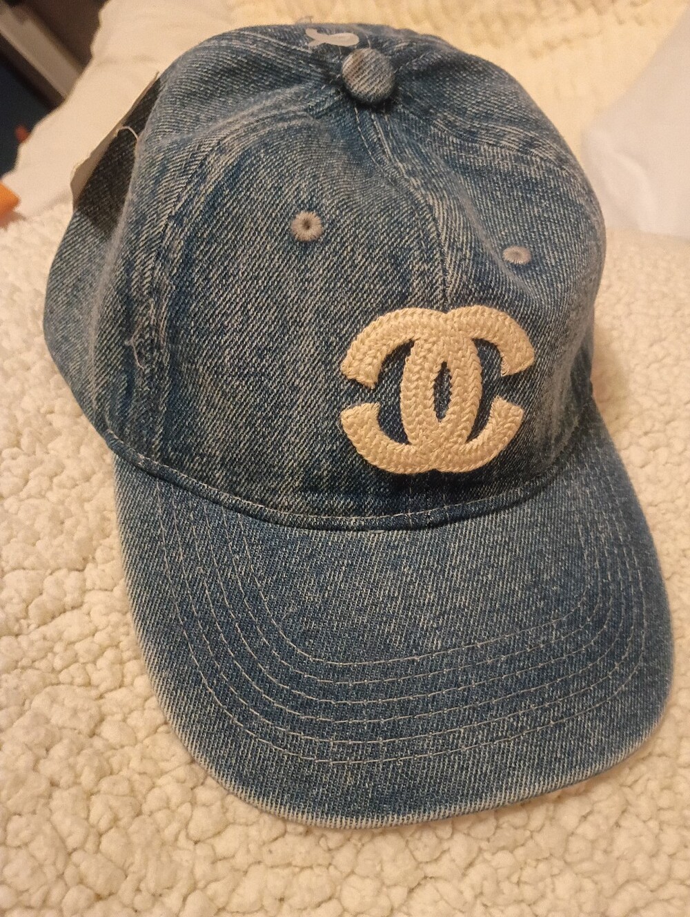 Denim Blue Monogram Baseball Hat Cap Trucker
